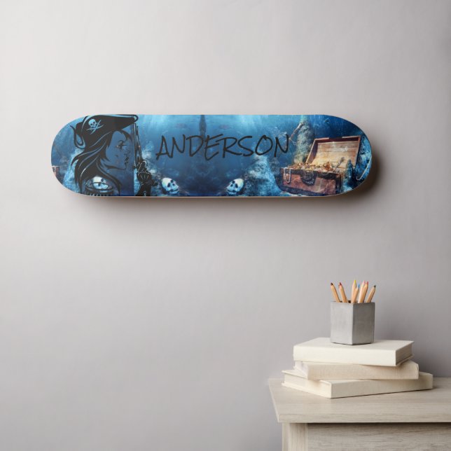 Skate Senhora Pirata Personalizada (Arte de parede (Horz))