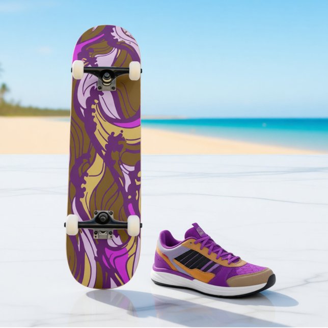 Skate Sepia Abstract Pebble Bean Repeating Pattern (Criador carregado)