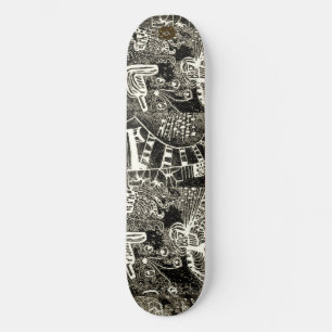 Skate Sépia Preto Abstrato 