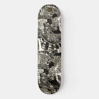 Skate Sépia Preto Abstrato