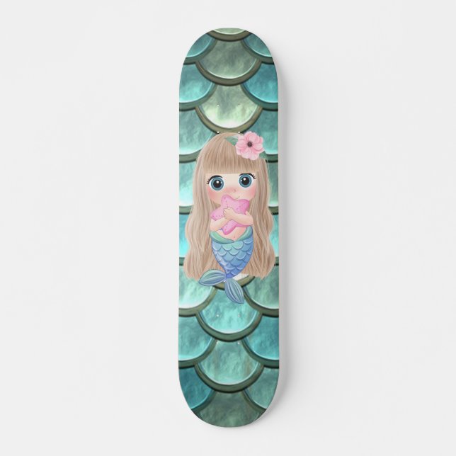 Skate Sereia Bebê em Escamas de Sereia (Frente)