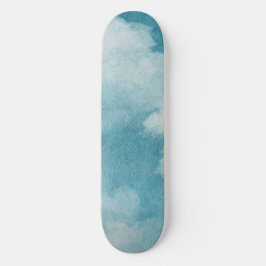Skate Serene Horizon Sonha Aquarela Azul e Branco