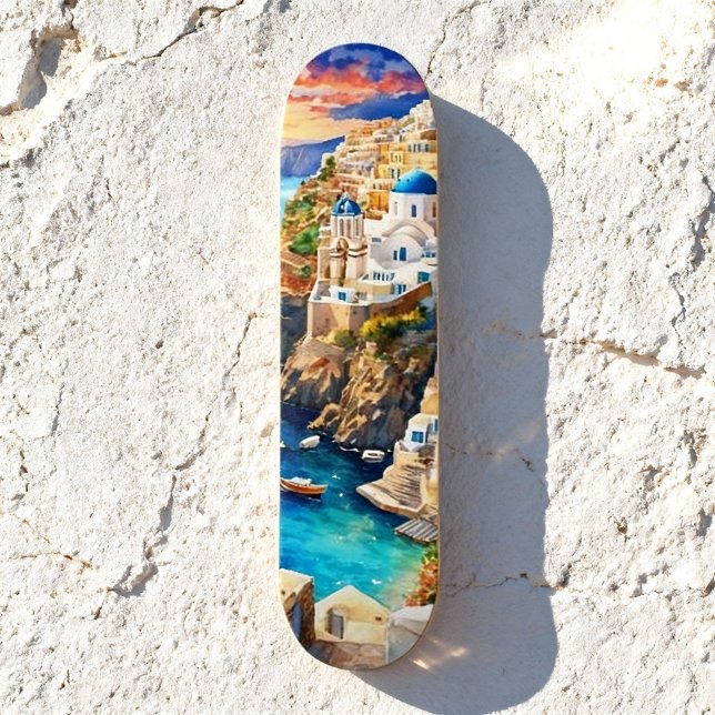 Skate Serene "Santorini Sunset" Watercolor (Criador carregado)