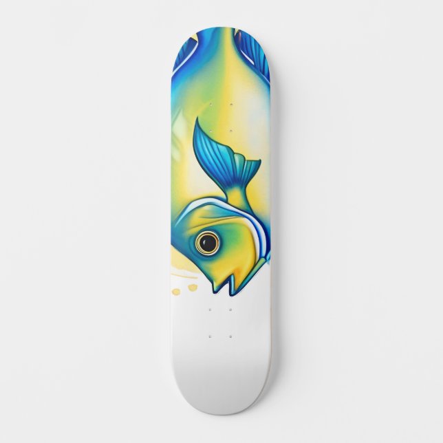 Skate Série Aquarela: Peixe-Anjo (Frente)