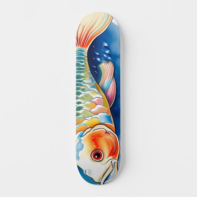 Skate Série Aquarela: Peixes Koi (Frente)