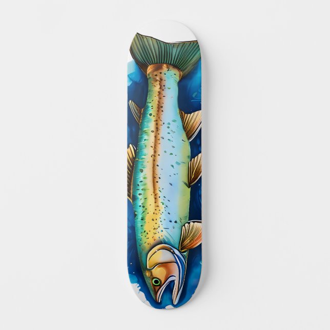 Skate Série Aquarela: Truta/Salmão (Frente)