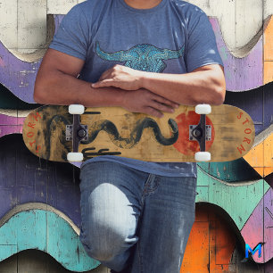 Skate Serpente do Deserto Enrolada Sob a Lua Vermelha, S
