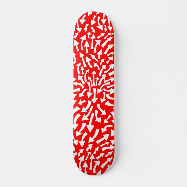 Skate Setas - Branco em Vermelho (Flashback de 70s) (Frente)
