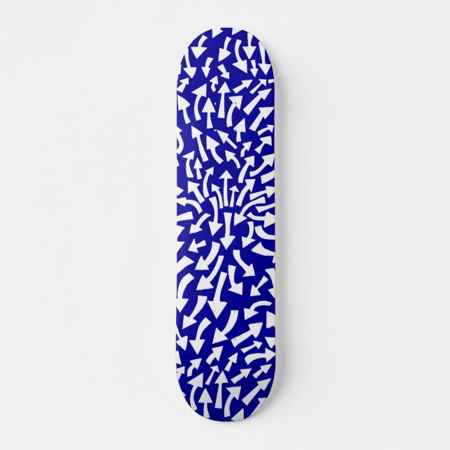 Skate Setas - Branco sobre Azul Escuro (Flashback de 70  (Frente)