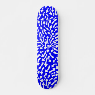 Skate Setas - Branco sobre Azul (Flashback de 70s)