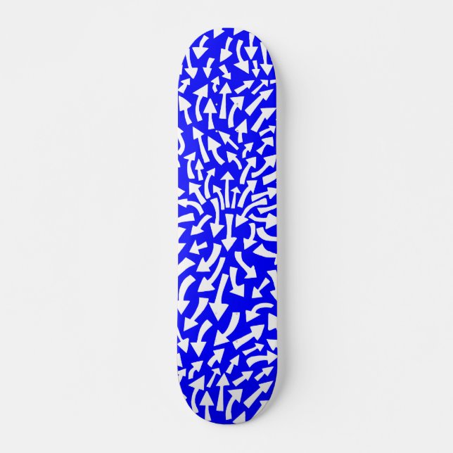 Skate Setas - Branco sobre Azul (Flashback de 70s) (Frente)