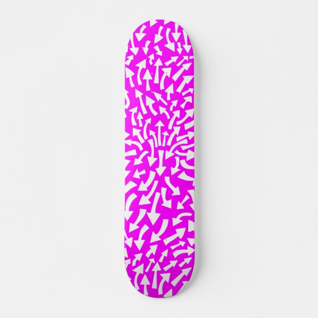 Skate Setas - Branco sobre Magenta (Frente)