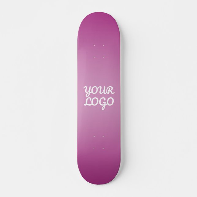 Skate Seu Logotipo & Moderno Ombre Simples | Roxo (Frente)