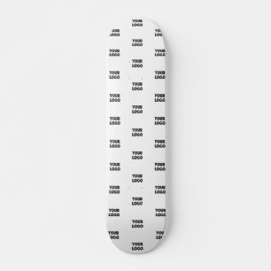Skate Seu Logotipo Simples Logotipo Repetitivo Branco