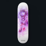 Skate *~* Shamanic Sacred Dream Catcher Shaman Tribal<br><div class="desc">* Western BOHO American Watercolor Abstrato Dream Catcher Journey com adoráveis penas como símbolo Shamanic para um Nativo Americano Healer Espiritual ou design BOHEMIAM. * . *** As cores são fortes LAVANDAS PURPLE e PINK MAGENTA. Há espaço para as informações das Mídias Sociais. Este abstrato de caça e penas modernas,...</div>