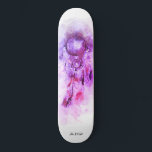 Skate *~* Shamanic Sacred Dream Catcher Shaman Tribal<br><div class="desc">* Western BOHO American Watercolor Abstrato Dream Catcher Journey com adoráveis penas como símbolo Shamanic para um Nativo Americano Healer Espiritual ou design BOHEMIAM. * . *** As cores são fortes LAVANDAS PURPLE e PINK MAGENTA. Há espaço para as informações das Mídias Sociais. Este abstrato de caça e penas modernas,...</div>