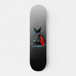 Skate Siamese Cat Cyberpunk Ninja