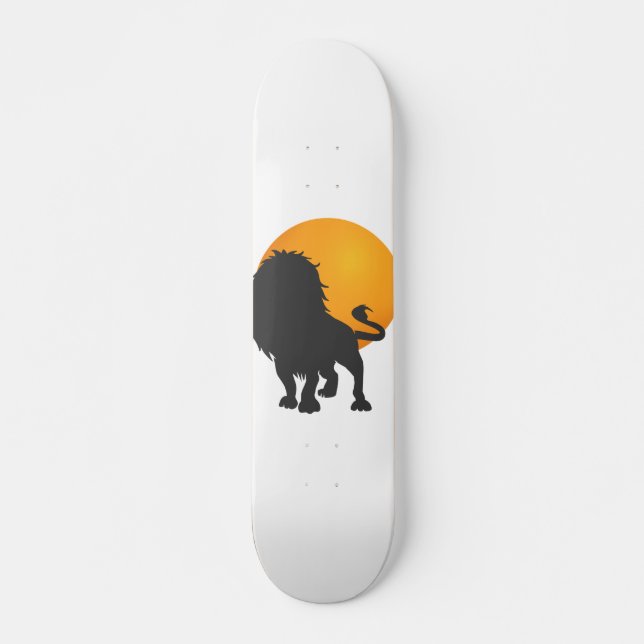 Skate Silhuette of lion - Escolha a cor de fundo (Frente)