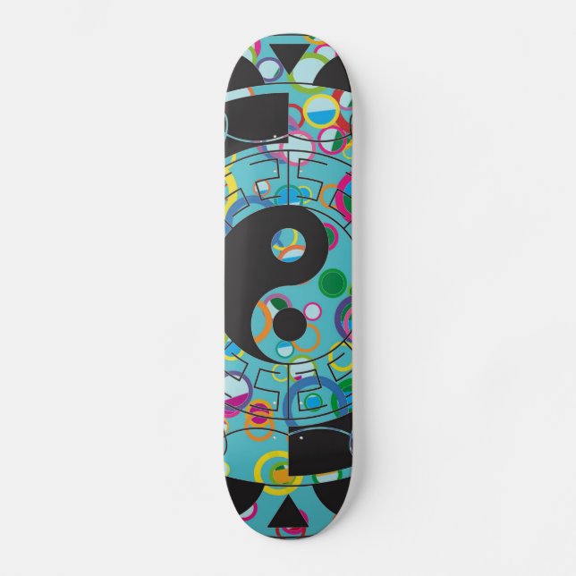 Skate Símbolo azul e preto de Yin Yang (Frente)