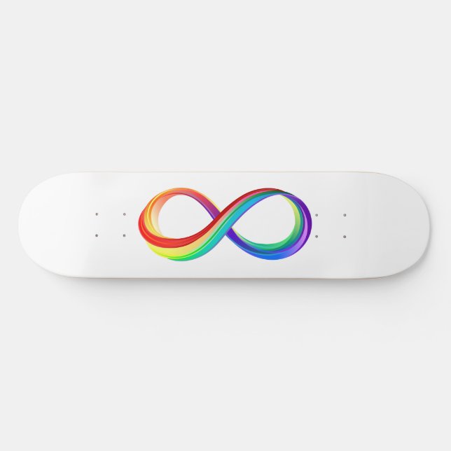 Skate Símbolo de Infinidade Arco-Íris em Camadas (Horz)