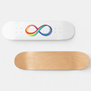 Skate Símbolo de Infinidade Arco-Íris em Camadas