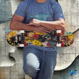 Skate Símbolo e caveira de Abstrato de grafite inspirado