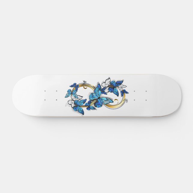 Skate Símbolo Infinito de Borboletas Azuis Morpho (Horz)