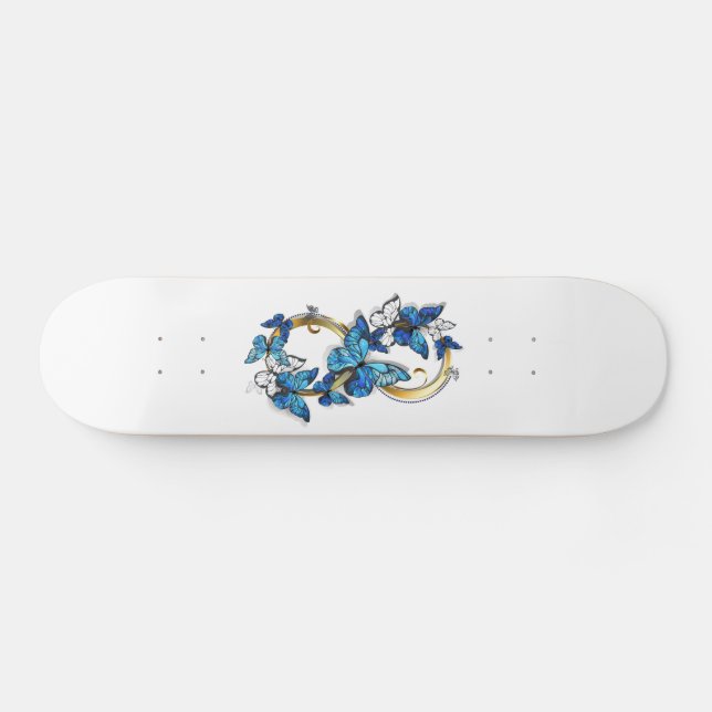 Skate Símbolo Infinito de Borboletas Azuis Morpho (Horz)