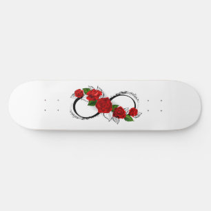 Skate Símbolo Infinity com Rosa vermelha