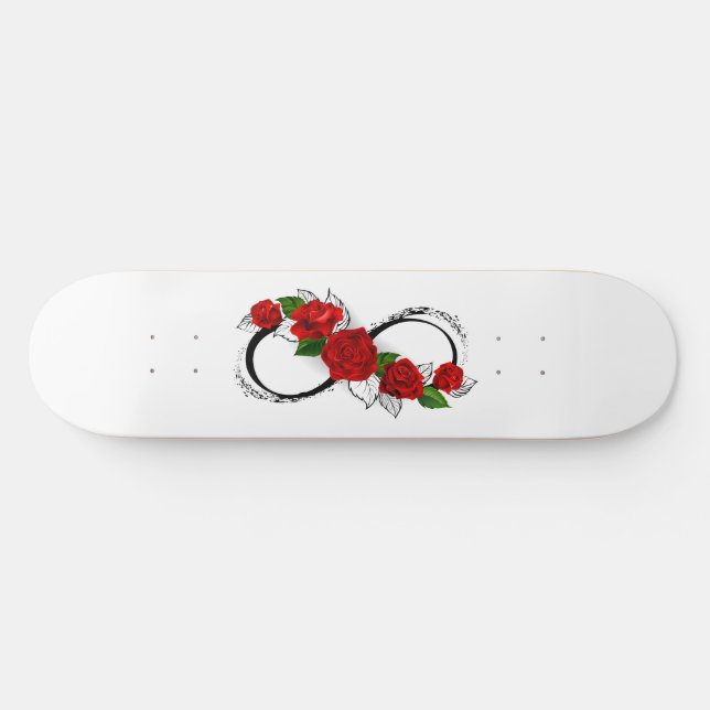 Skate Símbolo Infinity com Rosa vermelha (Horz)