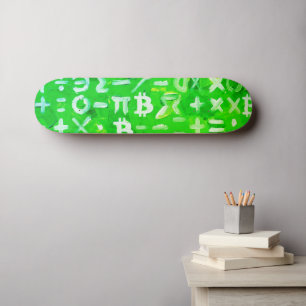 Skate Símbolos de Bitcoin (Lucro Brilhante Verde - 3)
