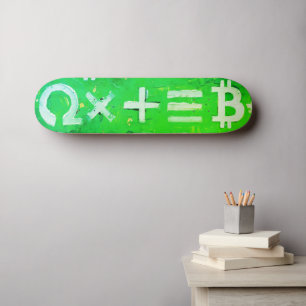 Skate Símbolos de Bitcoin (Lucro Brilhante Verde - 5)