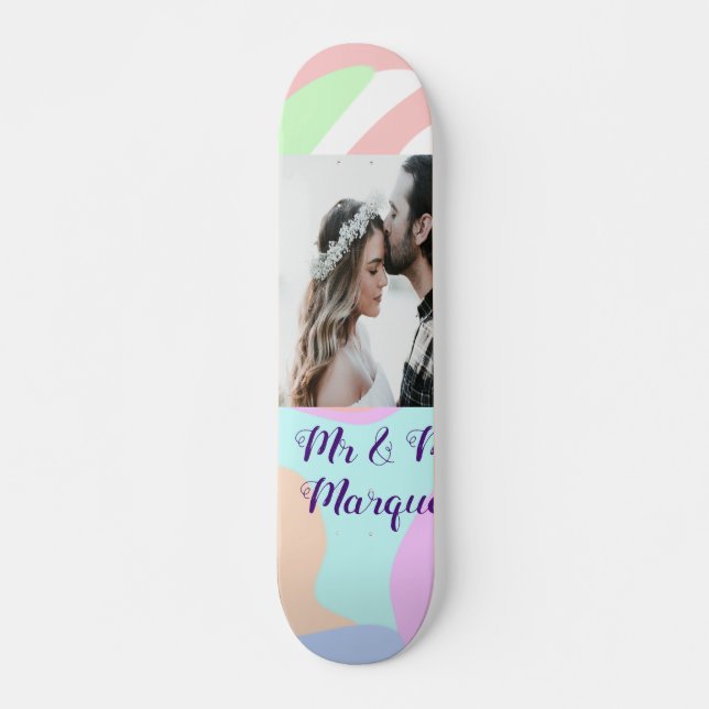Skate simples e mínimo adicione seu nome pasta foto pine (Frente)