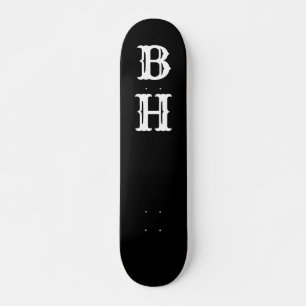Skate Simples Elegante Branco Monograma Personalizado Sk