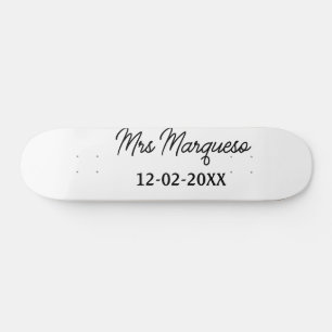 Skate simples monograma minimalista sra Sr nome data ano