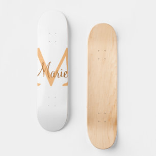 Skate simples nome de adição mínimo monograma laranja ca