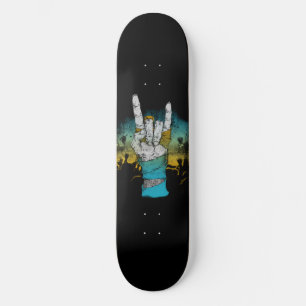 Skate Sinal de Horns do concerto musical Rock Zombie