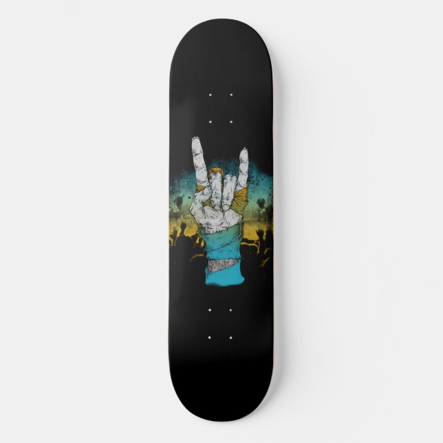 Skate Sinal de Horns do concerto musical Rock Zombie (Frente)