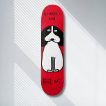 Skate Sinal personalizado de "Manter fora" da sala de cã<br><div class="desc">Adicione um toque lúdico ao seu espaço com este deck personalizado "Manter fora" do skate de placas de sinalização da Sala de Cachorros. Perfeito para amantes de cães e entusiastas de skate, este baralho apresenta uma bela ilustração em preto-e-branco em fundo vibrante. As mensagens "Quarto de Alexandre" e "Manter Fora!"...</div>