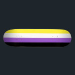 Skate Sinalizador de Orgulho Não Binário<br><div class="desc">As pessoas não binárias podem identificar dois ou mais gêneros; sem sexo; deslocação entre gêneros ou com uma identidade de gênero variável; ou ser um terceiro gênero ou outro, uma categoria que inclui aqueles que não colocam um nome em seu sexo. Cada cor de stripe representa diferentes tipos de identidades...</div>