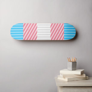 Skate Sinalizador do Abstrato Transgender Pride Stripe F
