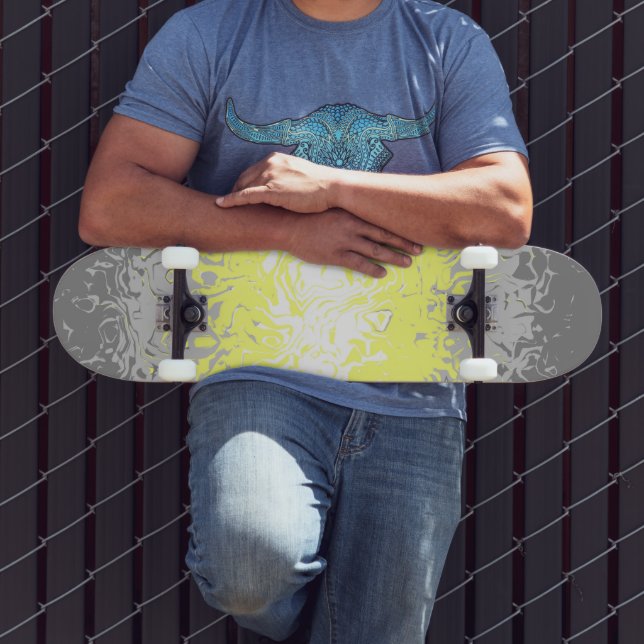 Skate Sinalizador do Orgulho Demigender abstrato (Ao ar livre 3)