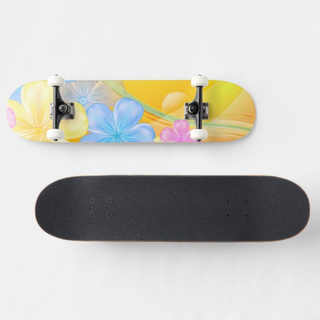 Skate Skateboard-Florais (Horz)