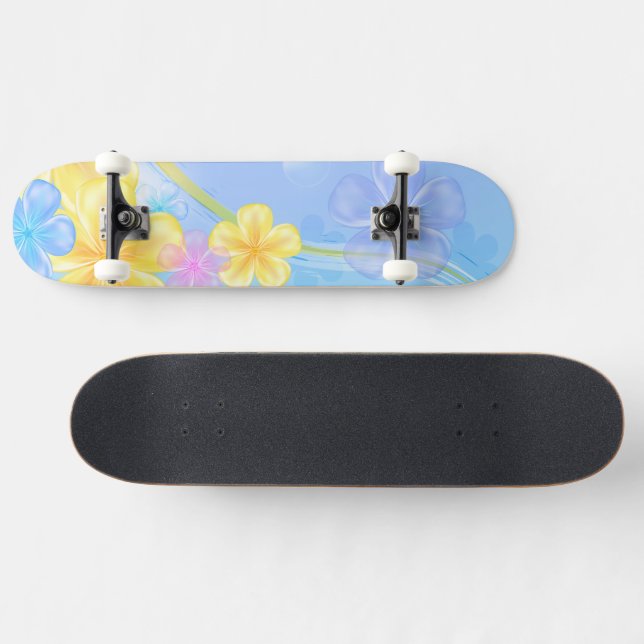 Skate Skateboard-Florais (Horz)