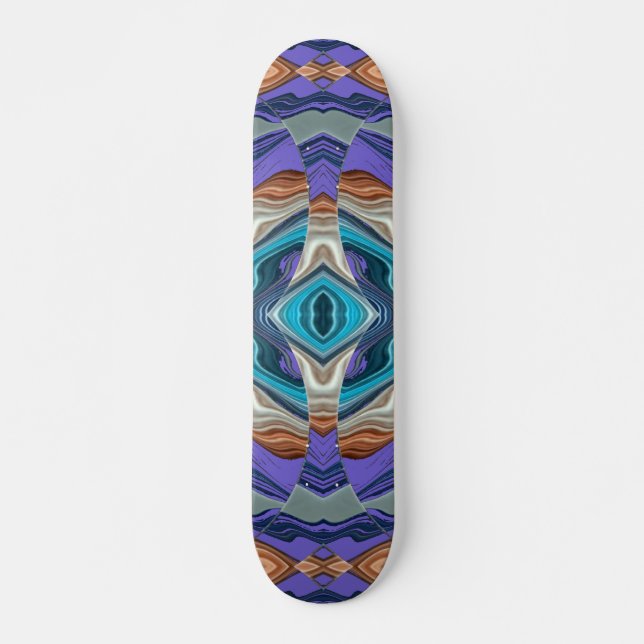 Skate Skateboard, Um vibrante padrão clássico multicolor (Frente)