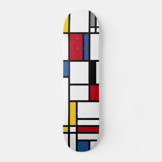 Skate Skateboards art Piet Mondrian abstraction (Frente)