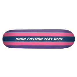 Skate Skateboards com padrão de listras e texto personal