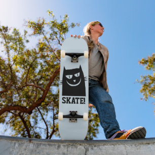 SKATE SKATEBOARDS DE GATO, FUNDO DE GATO NEGRO
