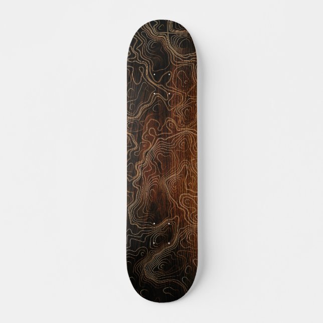 Skate Skateboards lignes topographique montagne bois (Frente)
