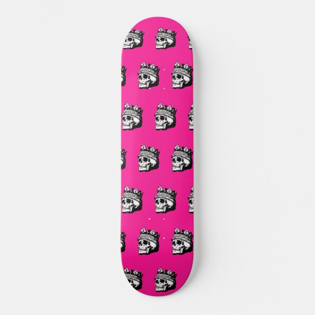 Skate Skull and Crown Patterno Pink (Frente)
